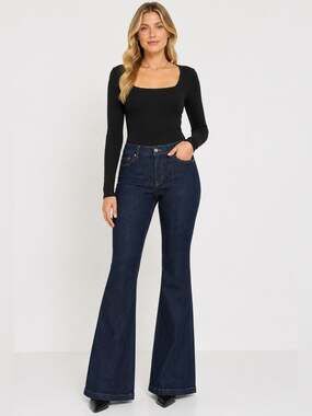 SPANX Denim Flare Shapewear Jeans Raw Indigo Wash XL Tall NWT